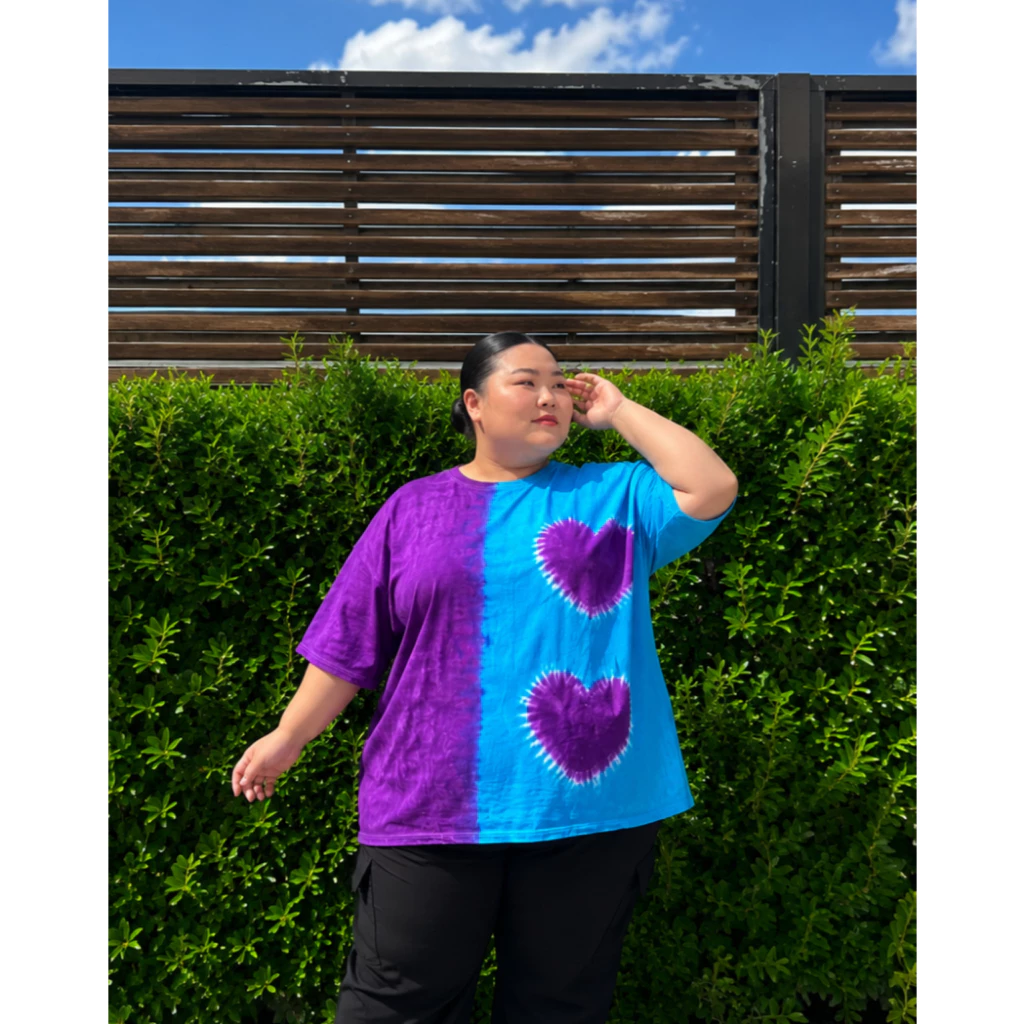 เสื้อคนอ้วน ผ้าสปัน มัดย้อมสีเย็น อก 64นิ้ว thumbnail 7