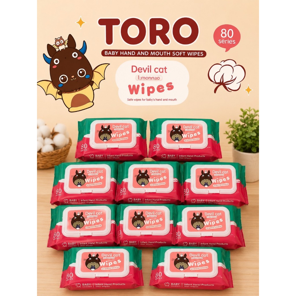 ทิชชู่เปียกคละสี Baby Wipes 10ห่อ  1ห่อ40แผ่น ทิชชู่เปียกทำความสะอาด กระดาษทิชชู่เปียก ขนาดเล็กพกพา