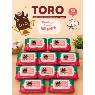 ทิชชู่เปียกคละสี Baby Wipes 10ห่อ  1ห่อ40แผ่น ทิชชู่เปียกทำความสะอาด กระดาษทิชชู่เปียก ขนาดเล็กพกพา