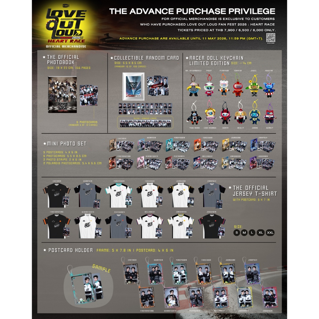 🚚（พร้อมส่ง）LOVE OUT LOUD FAN FEST 2026RANDOM CARD DOLL KEYCHAIN #GMMTV PONDPHUWIN JIMMYSEA PERTHSANTA WILLIAMEST