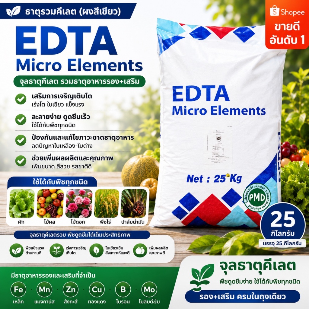 🔥 Pre-Melon Chelate ผงจุลธาตุคีเลตรวม ธาตุอาหารรอง+เสริม บำรุงต้น เร่งโต เร่งเขียว บรรจุ 25กก.