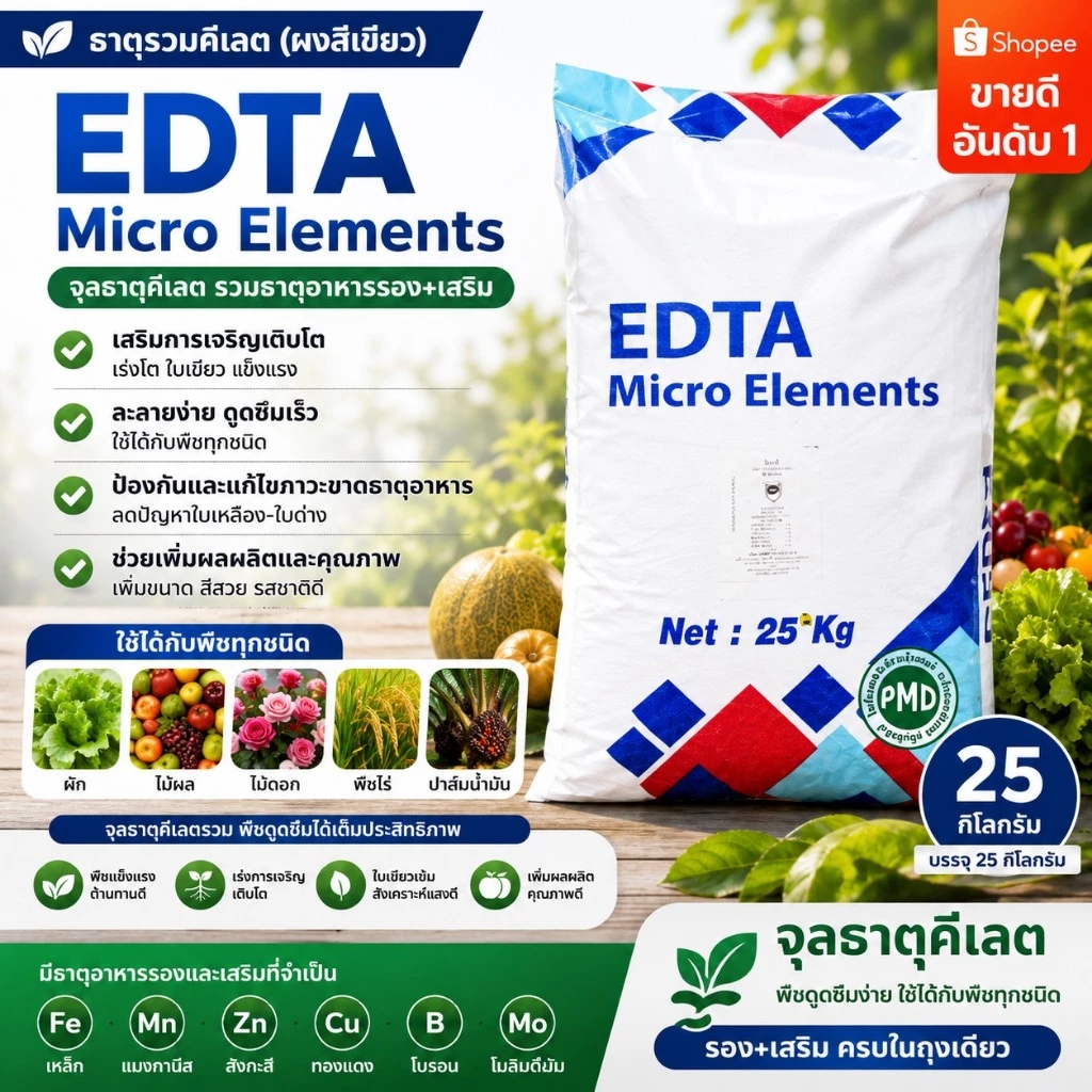 🔥 Pre-Melon Chelate ผงจุลธาตุคีเลตรวม ธาตุอาหารรอง+เสริม บำรุงต้น เร่งโต เร่งเขียว บรรจุ 25กก.