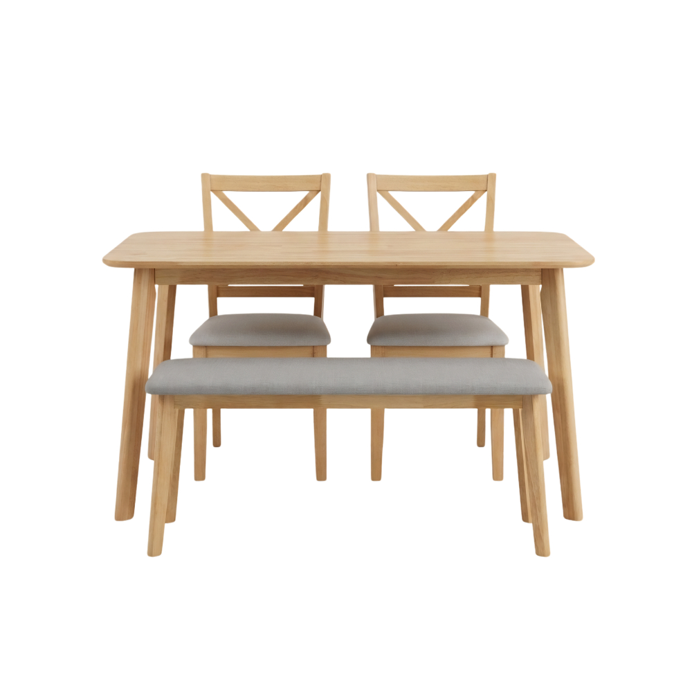 Evergreen Furniture โต๊ะกินข้าว ชุดโต๊ะกินข้าว 4 ท่าน พร้อมม้านั่ง ครบชุด รับน้ำหนักได้ 120kg