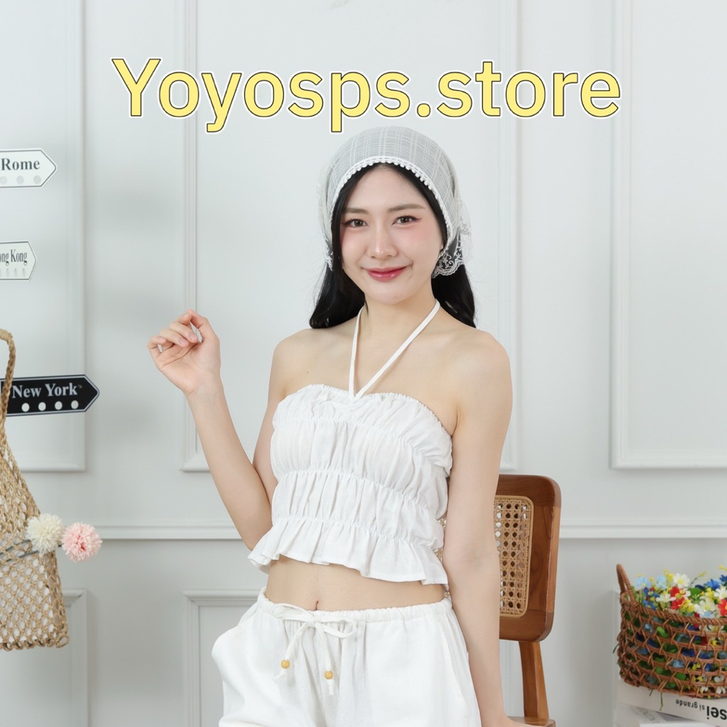 พร้อมส่ง🧁Cupcake top เสื้อผ้าฝ้าย เกาะอกสม็อค
