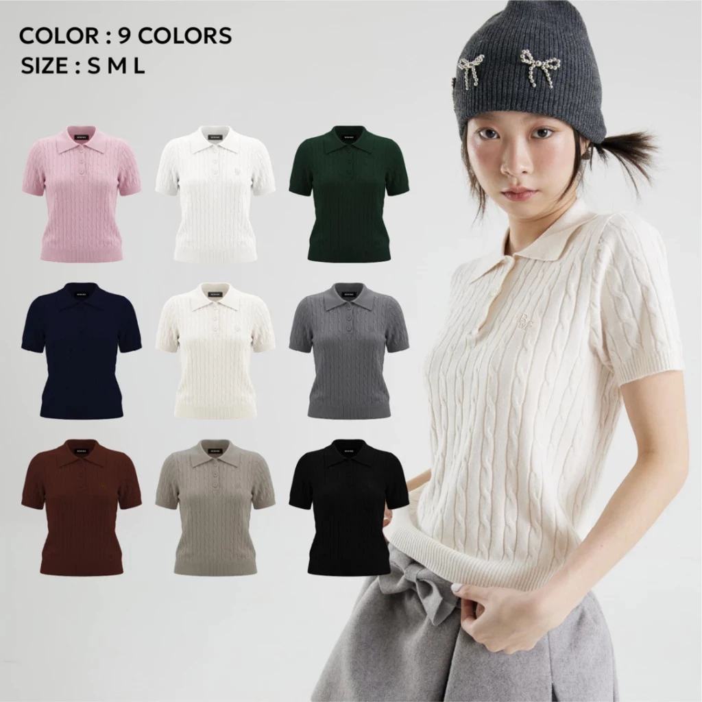 (พร้อมส่ง)Bemingtop765(S-L) - Beming Basic Polo ดีเทลใกล้เคียงกับ Luna ต่างเรื่องแพทเทิร์นใหญ่กว่า ใส่สบาย