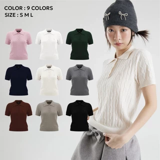(พร้อมส่ง)Bemingtop765(S-L) - Beming Basic Polo ดีเทลใกล้เคียงกับ Luna ต่างเรื่องแพทเทิร์นใหญ่กว่า ใส่สบาย