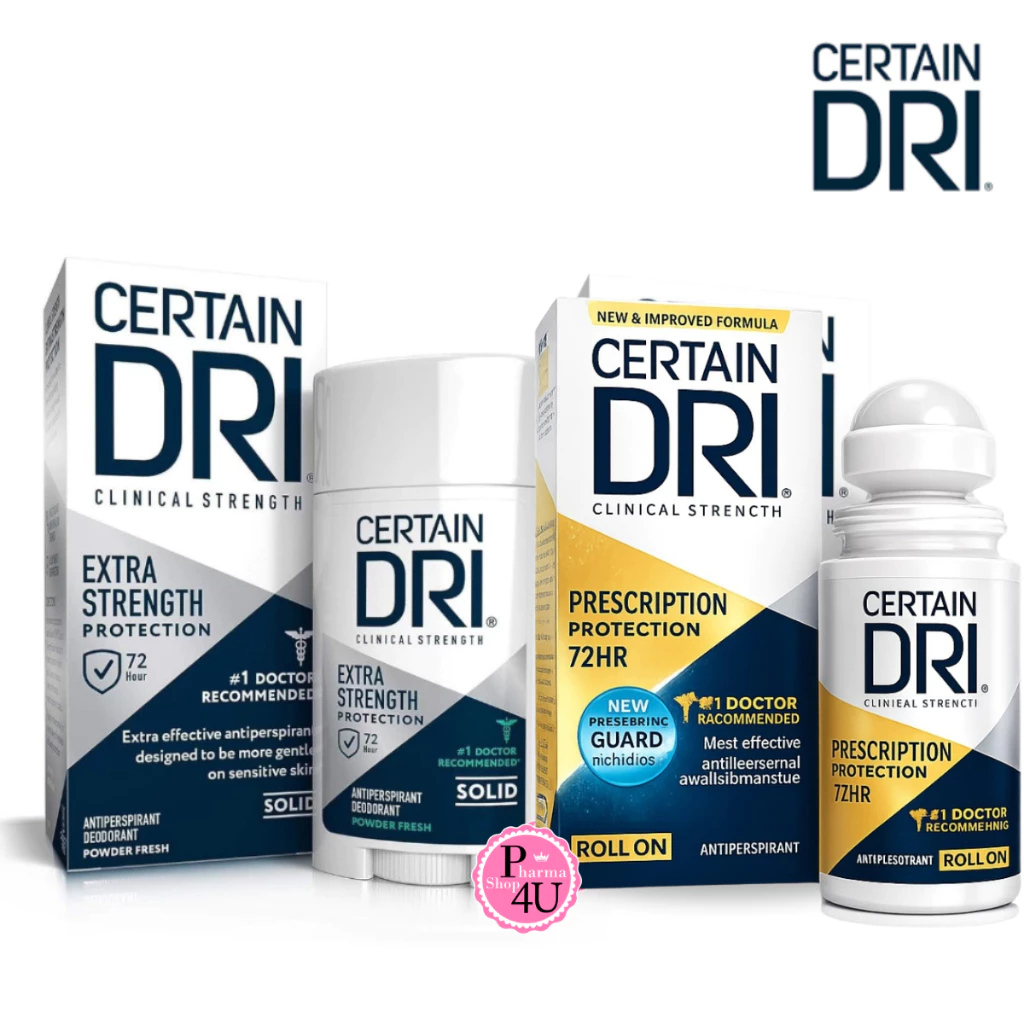 🐢ใช้ดีมาก🐢 Certain Dri P.M. Prescription / Extra Strength ระงับเหงื่อ กลิ่นกาย "สูตรกลางคืน"