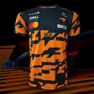 เสื้อ F1 เสื้อยืดคอกลมแขนสั้นฟอร์มูลาวัน ทีม แม็คลาเรน เรสซิ่ง #FM0208 พิมพ์ทั้งตัว ไซส์ S-5XL