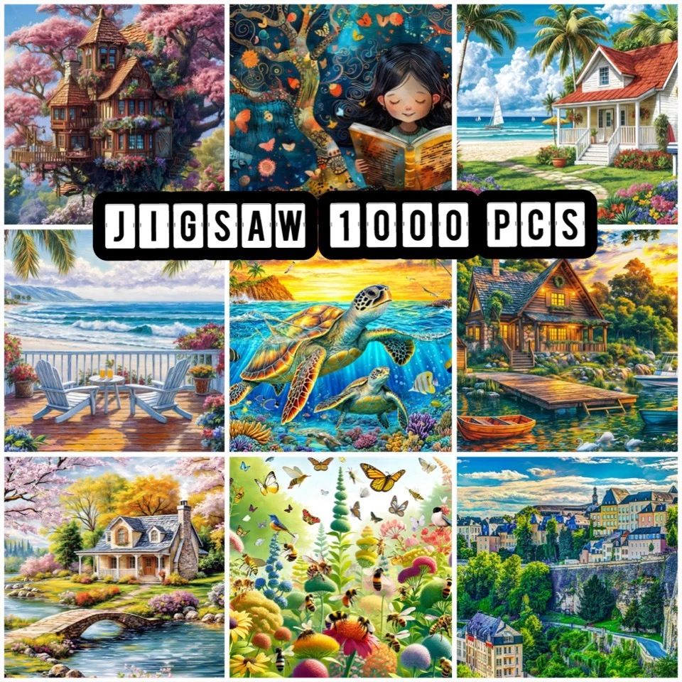 (พร้อมส่ง) จิ๊กซอว์ 1000 ชิ้น ชนิดหนา ขนาด 70x50cm Jigsaw Puzzle สำหรับวัยรุ่นและผู้ใหญ่ งานอดิเรก