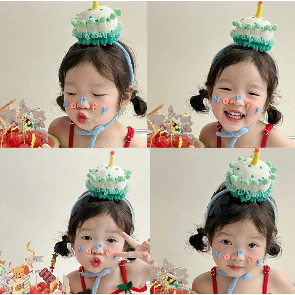 [มาใหม่] หมวกเค้ก หมวกเค้กวันเกิด น่ารัก พรอพถ่ายรูป ปาร์ตี้วันเกิด