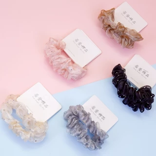 ยางรัดผมผ้าชีฟอง สีเรียบหรู เนื้อนุ่ม ยืดหยุ่นสูง ไร้รอยต่อ มี 5 สีให้เลือก