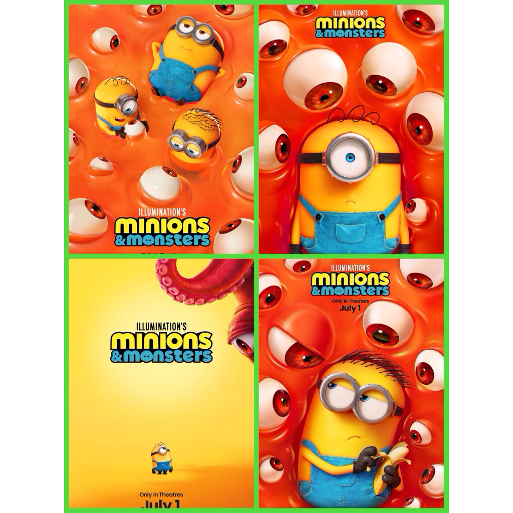 โปสเตอร์ อนิเมชั่น Minions & Monsters ขนาด 11.5 X 16.5 นิ้ว (A3)