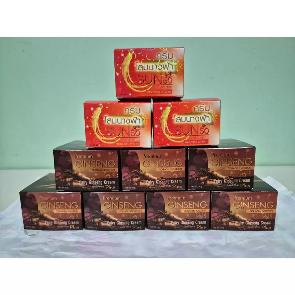 โสมนางฟ้า 10 กระปุก ค่าส่งถูก Speed White Plus (Premium Ginseng) By Kissing ครีมโสมนางฟ้า กันแดด ของแท้ดั้งเดิม 100%