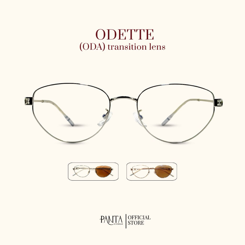 (สายตาสั้น) PANTA | ODA : ODETTE (โอ-เด็ต) แว่นกรองแสงสีฟ้าออกแดดเปลี่ยนสีชา