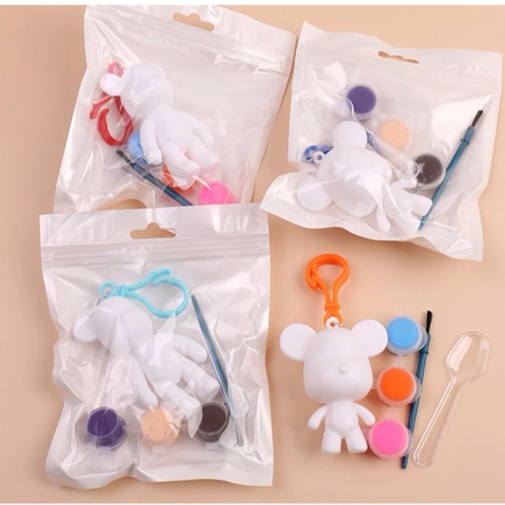 DIY พวงกุญแจหมี ชุดระบายสี ระบายสีเด็ก เซ็ตระบายสีรูปปั้นหมีสุดน่ารัก
