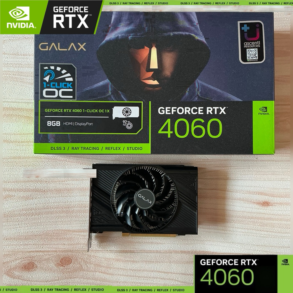 การ์ดจอ 🌑 RTX 4060 8G 1X ITX GALAX มีประกัน JIB ยาว 1Y 🌑 VGA มือสอง ครบกล่อง ใช้งานปกติ ☑️