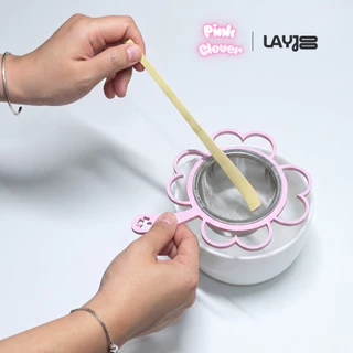 LAYJOO เคสตะแกรงร่อนมัทฉะโคลเวอร์นำโชค Pink Clover Matcha Sifter Frame
