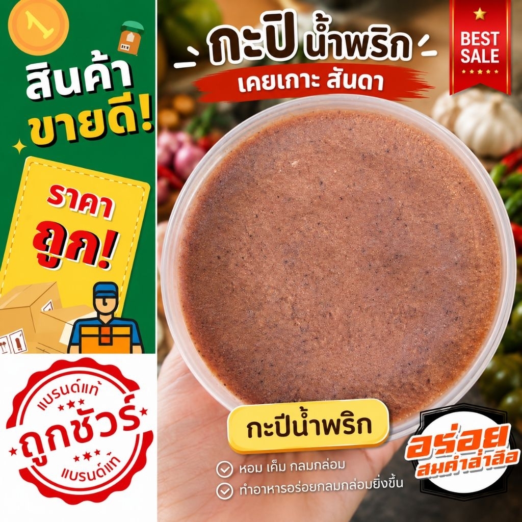 กะปิกุ้งเคยเกาะลันตา(สำหรับตำน้ำพริก)#สินค้าโรงงานมีราคาส่ง