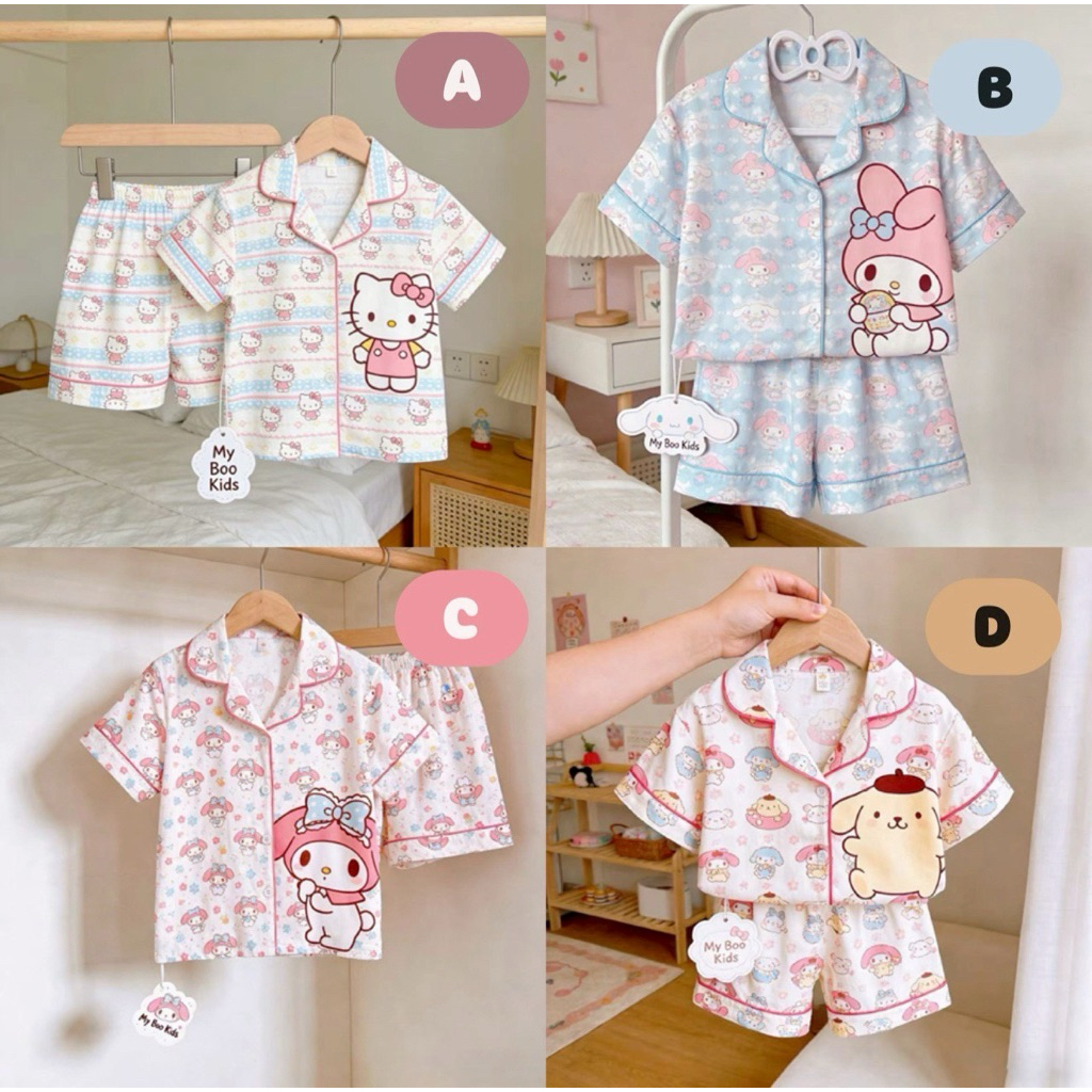 ชุดนอนเด็กเซ็ต Sanrio ผ้าคอตตอนผสม งานสวยน่ารัก