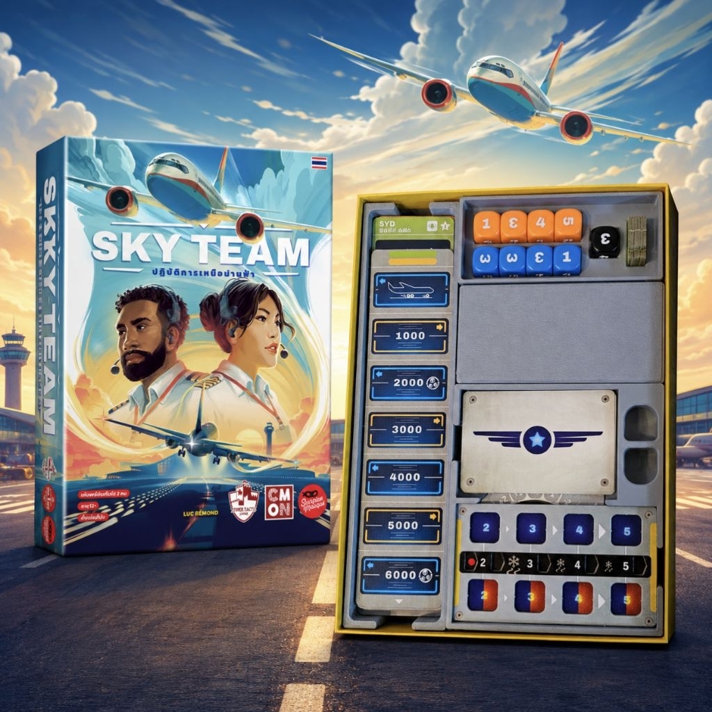 ​✈️ Sky Team Insert & Organizer | ชุดจัดระเบียบบอร์ดเกม Sky Team | รองรับตัวเสริม (Expansion Friendly) (ไม่รวมตัวเกม) ✈️