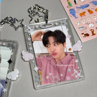 Angel Star Photocard Holder เฟรมการ์ด ปีกนางฟ้า ลายดาวสุดคิวท์ ใส่โฟโต้การ์ดได้ 2 ใบ