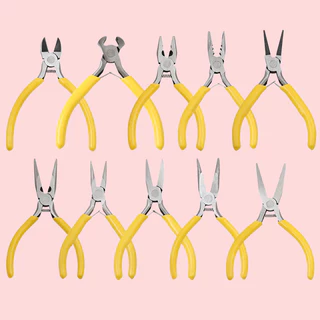 กรรไกรงานฝีมือสีเหลืองจับถนัดมือ กันลื่น ใช้ตัดแต่งชิ้นส่วนเครื่องประดับ DIY สร้อยคอ ต่างหู
