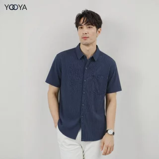 YOOYA เสื้อเชิ้ตแขนสั้นผู้ชาย สไตล์มินิมอล ใส่สบาย ระบายอากาศดี แฟชั่นสไตล์เกาหลี ใส่ทำงาน ใส่เที่ยวได้ทุกวัน