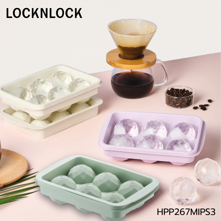 LocknLock แม่พิมพ์น้ำแข็งเซต 3 ชิ้น Ice Ball Maker Set รุ่น HPP267MIPS3