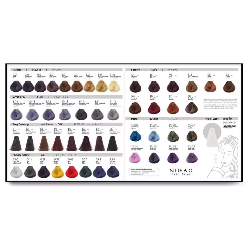 Nigao สีผมสูตรปราศจากแอมโมเนีย พร้อมดีวอลลอปเปอร 150 ml