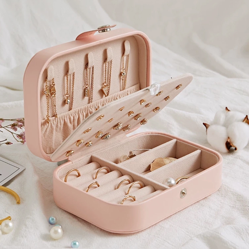 Casegrace กล่องเก็บเครื่องประดับ หนัง PU ขนาดเล็ก สําหรับสร้อยคอ ต่างหู แหวน ริมฝีปาก
