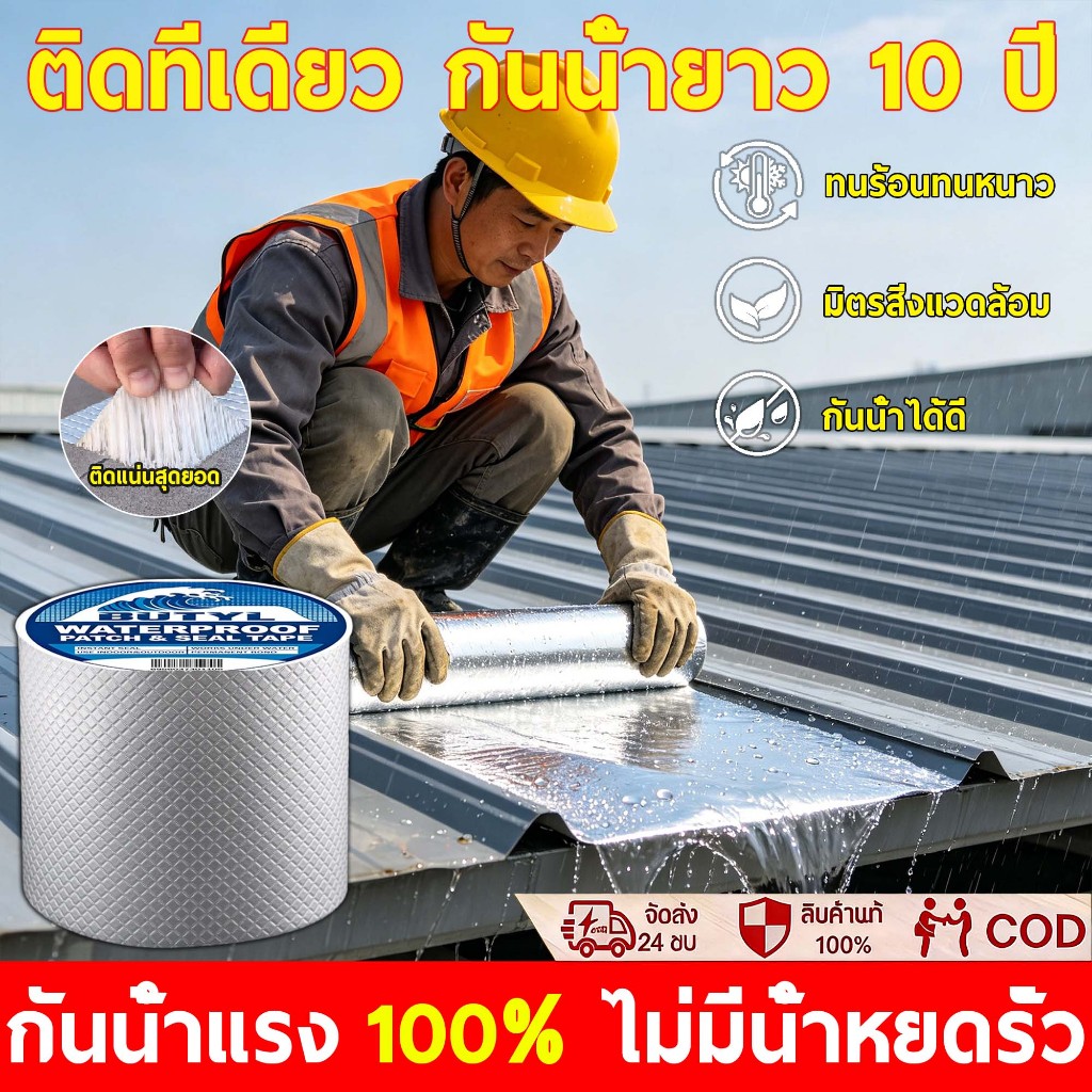 🔥ลดล้างสต๊อก!!!🔥เทปกาวกันน้ํารั่วซึม ความกว้าง 5/10/15/20/30 เซนติเมตร เทปบิวทิล เทปกันน้ำ