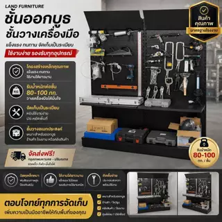 ชั้นแขวนโชว์สินค้า ชั้นวางเครื่องมือ ชั้นขายของ(บอร์ดแขวน)ขนาด93*35*200 cm.สีดำแถมตะขอให้2อันคะ