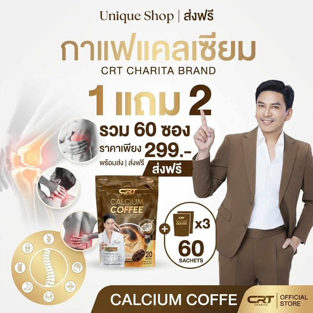 🦌1แถม2 {ไลฟ์ลด50%}☕ กาแฟแคลเซียม Calcium Coffee บำรุงข้อ กาแฟปรุงสำเร็จชนิดผงผสม แคลเซียม ปวดเมื่อย กาแฟเพื่อสุขขภาพ