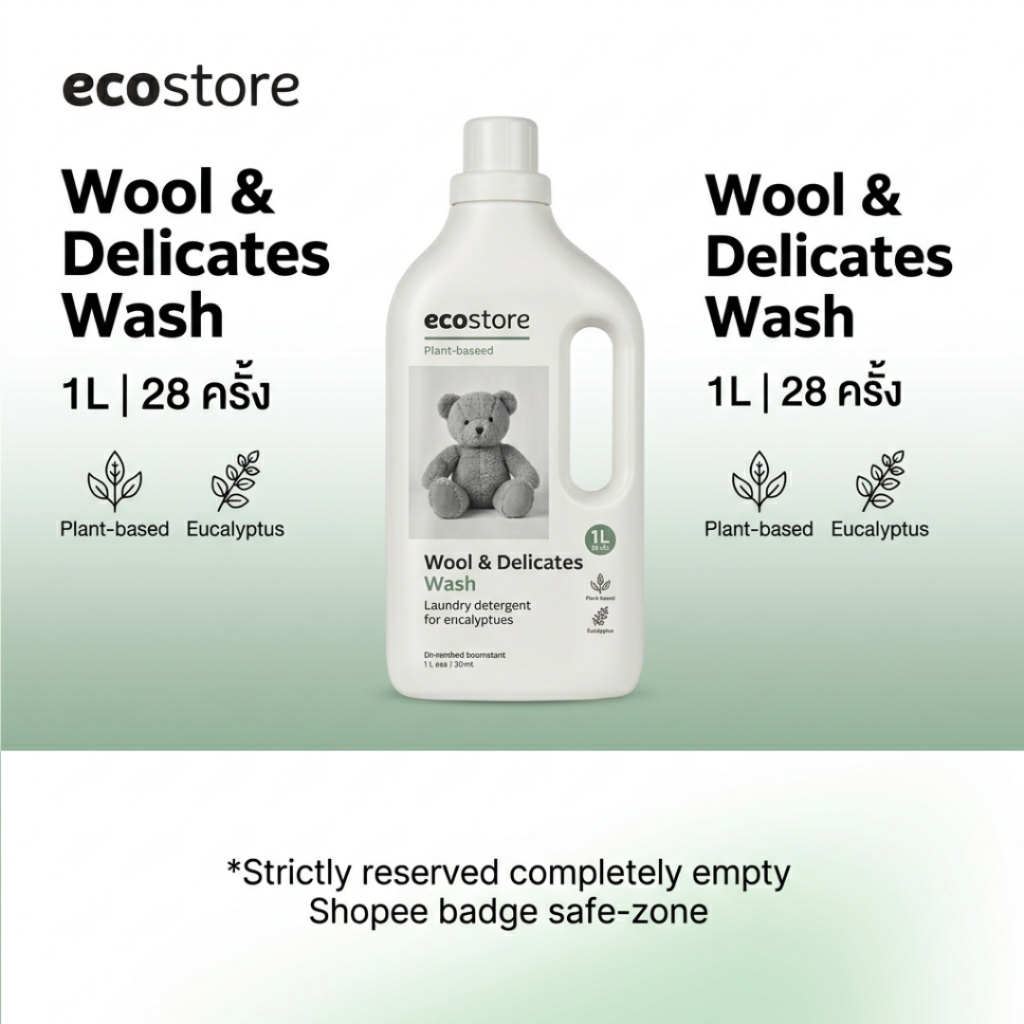 ecostore Delicate & Wool Wash น้ำยาซักผ้าสำหรับผ้าบอบบาง ผ้าวูล สูตรอ่อนโยน กลิ่นยูคาลิปตัส