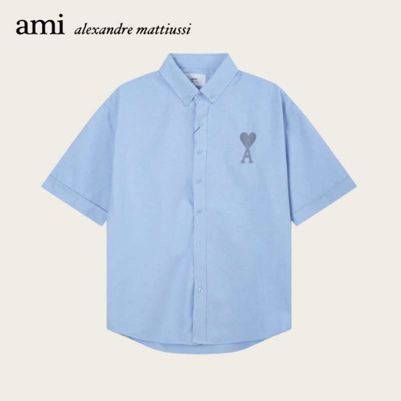 「Ami Paris」คลาสสิกมาการองรักตัวอักษรแขนสั้นเสื้อด้านบน Unisex[5 Color]
