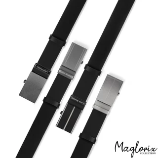 [ส่งด่วนฟรี] Louis Montini Automatic เข็มขัดหนังวัวแท้ หัวออโต้เมติค เข็มขัดหนังแท้ หนังเรียบ MGN369