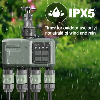 RCYAGO เครื่องตั้งเวลารดน้ำ RF433 WiFi 4 ทาง ควบคุมผ่านแอป อัตโนมัติ กันน้ำ IPX5 สำหรับสวน