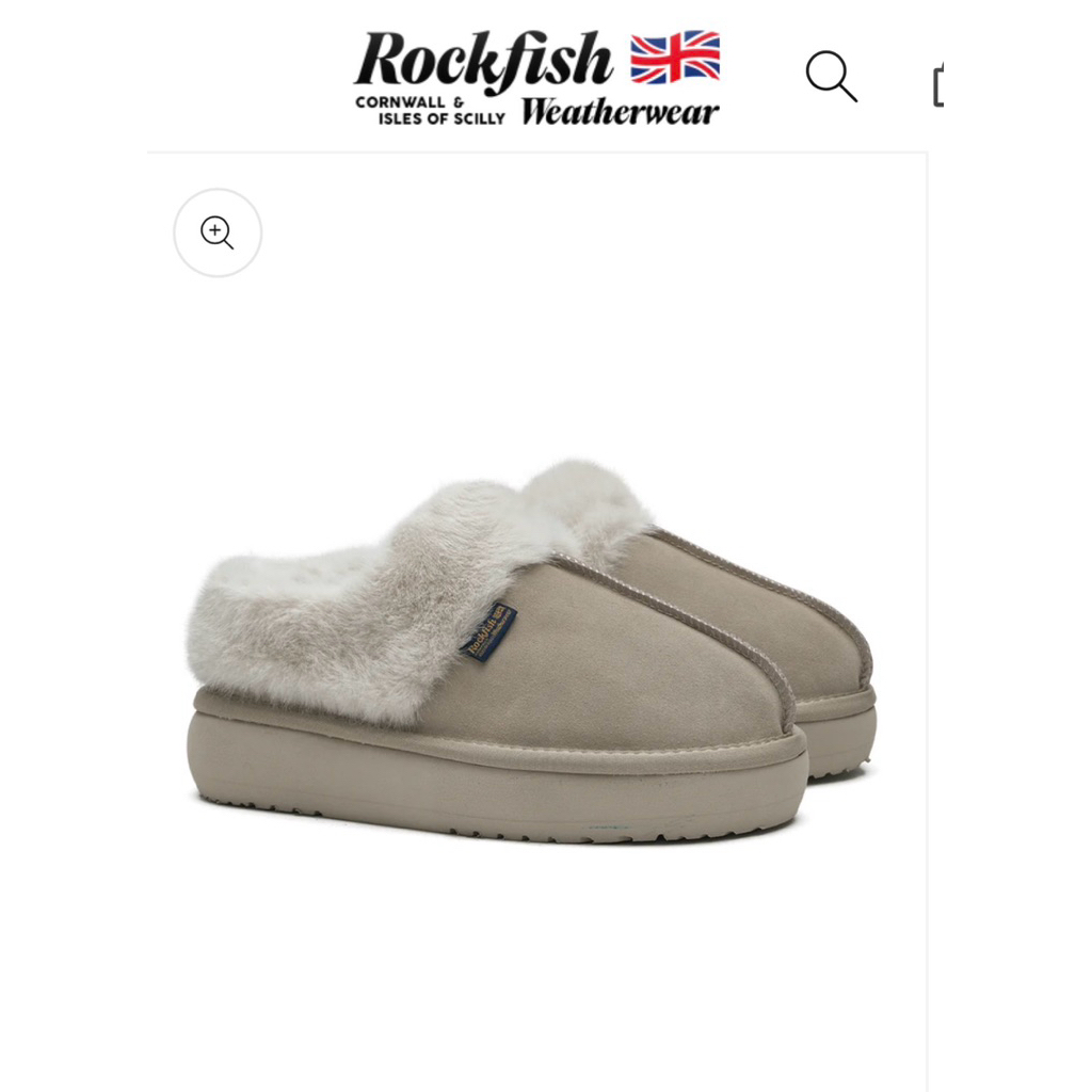 ส่งต่อ Rockfish CLOUDY FLATFORM FUR MULE สี SAND size 4.5 UK / 37.5 EU