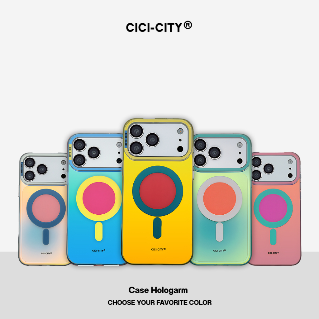 CiCi-City เคสไอโฟน เคสโฮโลแกรมผิวด้าน For iPhone 17ProMax 17Pro 17 16ProMax 16 15 รองรับชาร์จไร้สาย