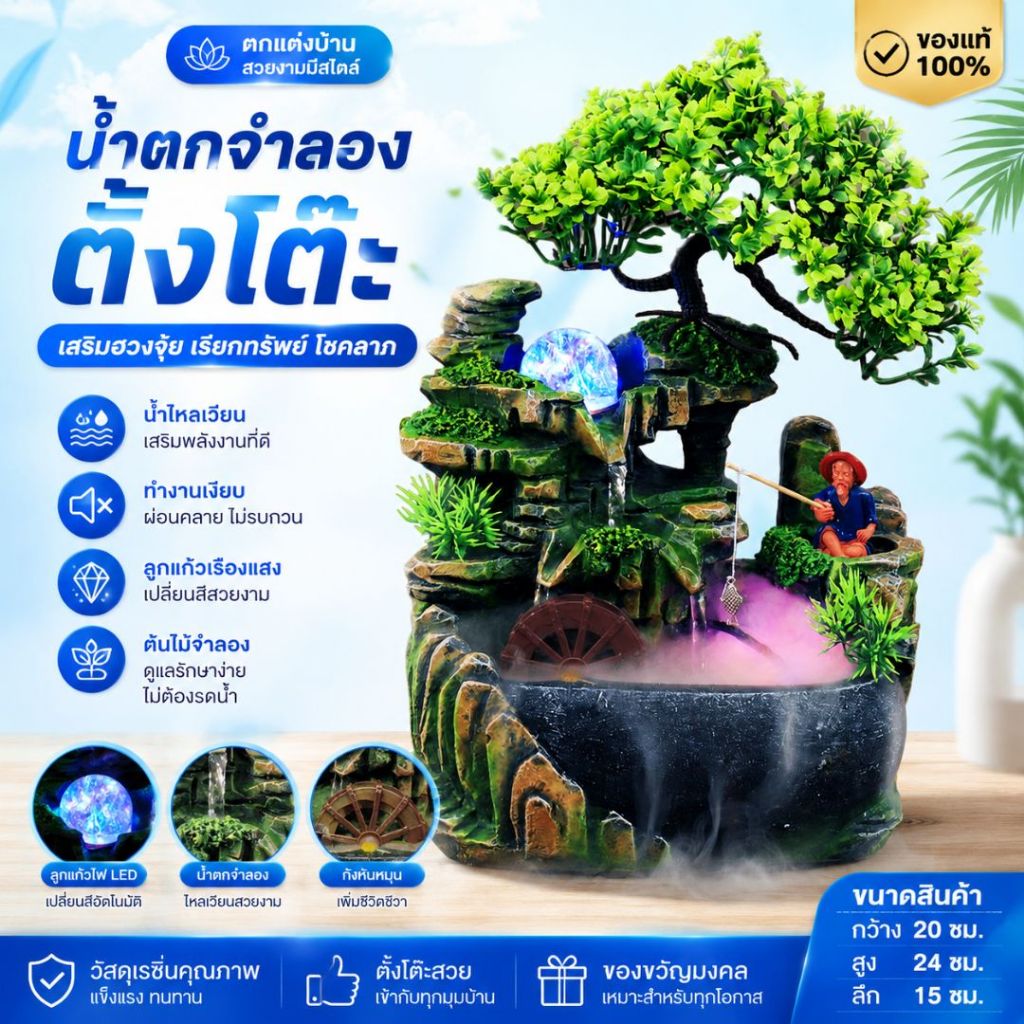 takion น้ำล้นตั้งโต๊ะ น้ำพุเสริมความเฮงปังตลอดทั้งปีสำหรับ แต่งบ้าน ตกแต่งโต๊ะทำงาน เสริมฮวงจุ้ย