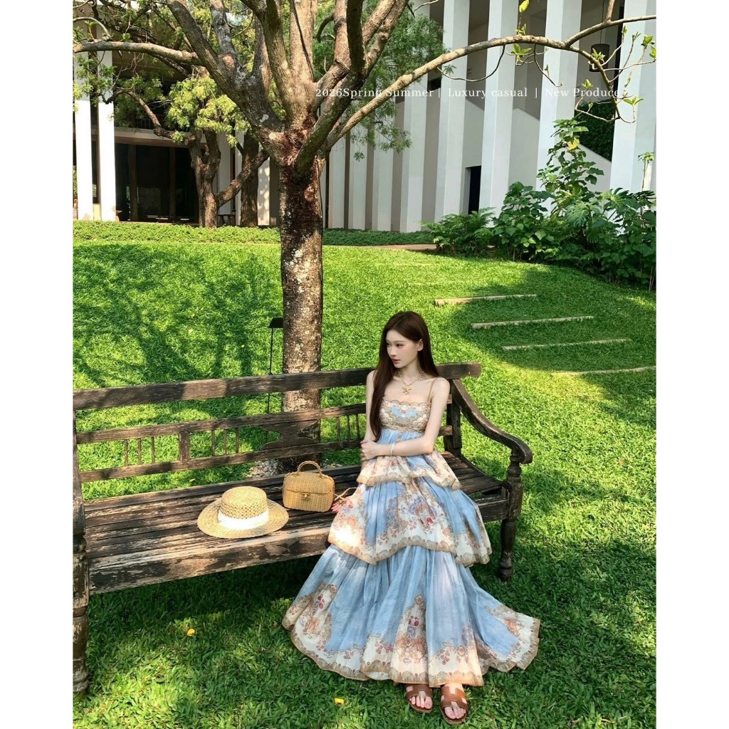 Mogwany พรี /  Brianna Dress เดรสยาว เลเยอร์  ใส่เที่ยว ใส่ออกงาน สวยมาก เก็บโค้ดหน้ากิจกรรม