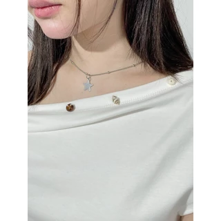 Choosedress A2035 Fiona Top เสื้อยืดปาดไหล่ เสื้อปาดไหล่ เสื้อเเขนสั้น