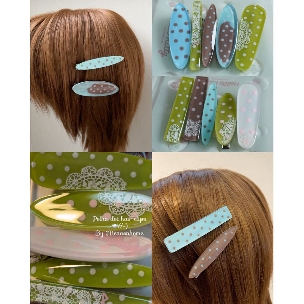 Polkadot Resin Hair Clips, Handmade with love กิ๊บติดผมแฮนเมด