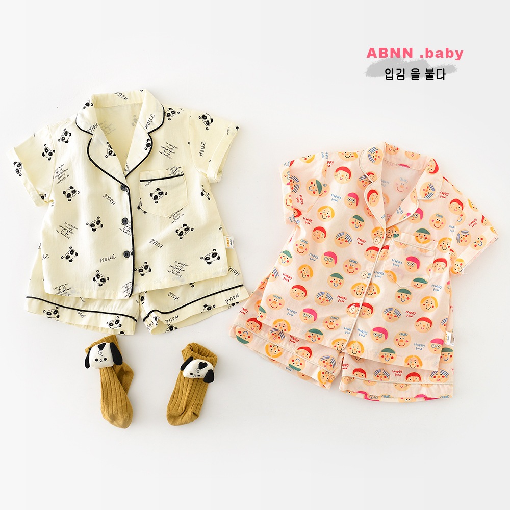 NT BABY-236 💤 เซตชุดนอนเด็กแขนสั้น-ขาสั้น ผ้าคอตตอนนุ่มพิเศษ ลายสุดคิวท์ 👶