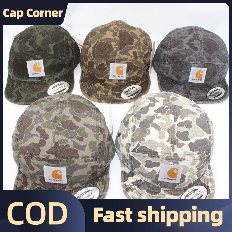 [พร้อมส่ง] หมวก 5 Panel ลายพราง Camo ทรง Duckbill สไตล์ Workwear หมวกฮิปฮอปปีกแบน หมวกเบสบอล Outdoor เท่ๆ ใส่ลุยได้ทุกทร
