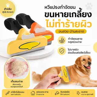 หวีแปรงขนแมว สุนัข ใช้หวีขนที่หลุดร่วงบนตัวสุนัขและแมว