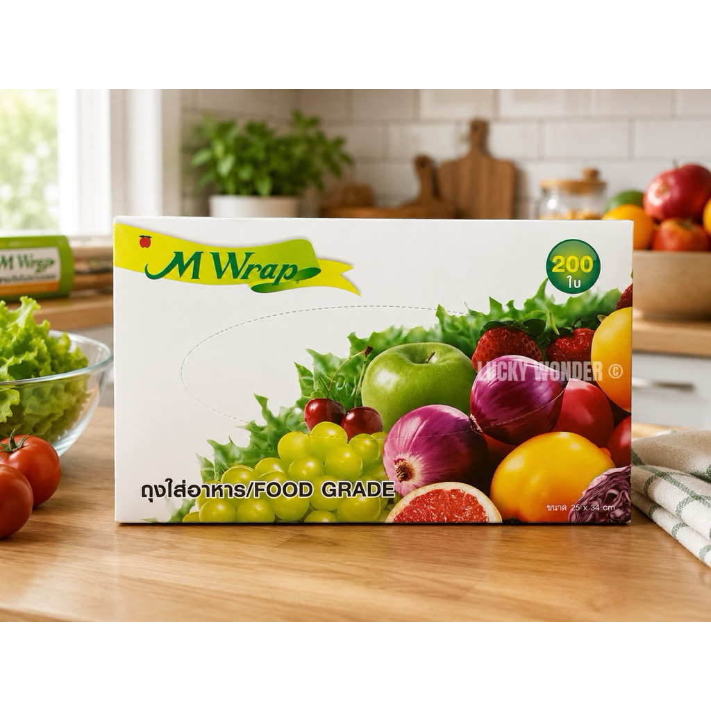 M Wrap (M Bag) ถุงยืดอายุ ผัก ผลไม้ เนื้อสัตว์ FOOD GRADE สัมผัสอาหารได้ ปลอดภัย