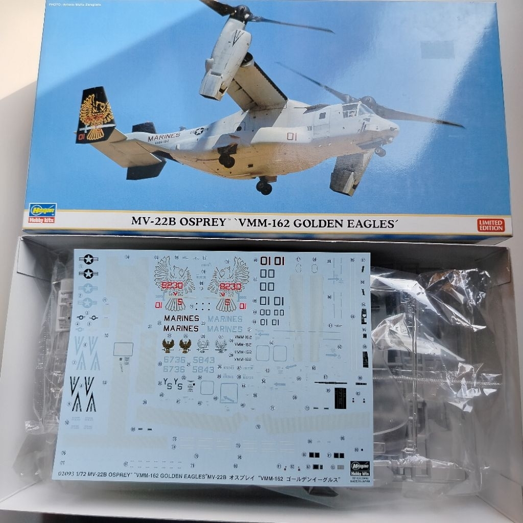 1/72 โมเดลเครื่องบินOsprey MV-22 VMM-162 Golden Eagles