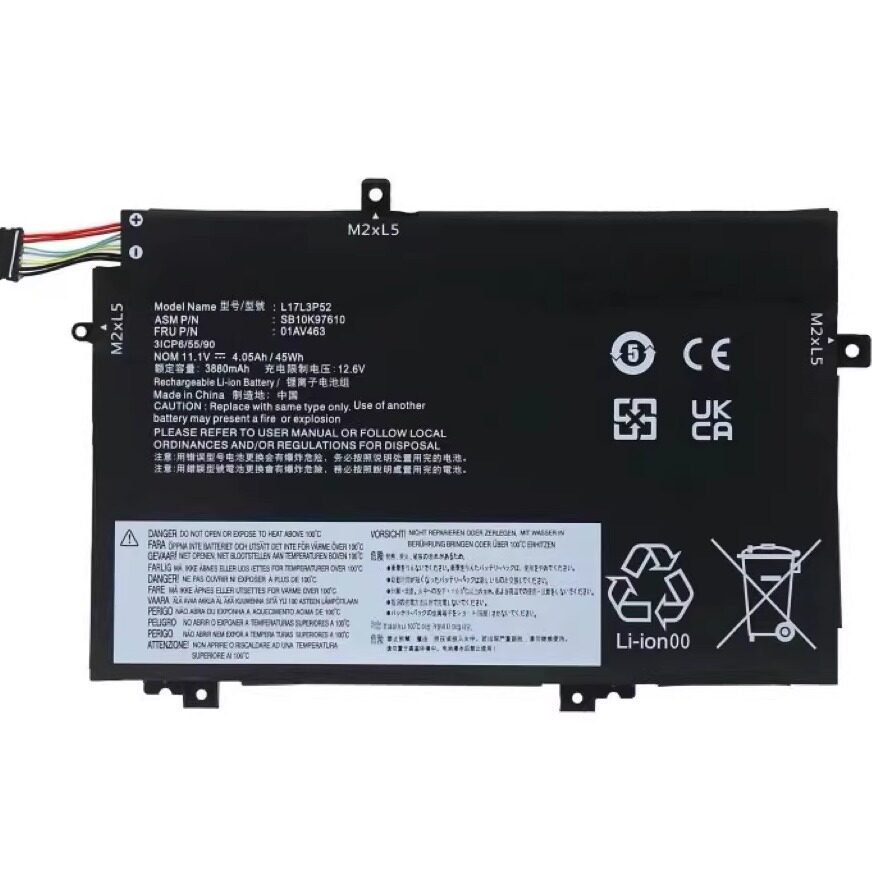 L17L3P52 Battery For Lenovo ThinkPad L470 L480 E480 E580 L580 L590 Series L17C3P52 01AV466 01AV463 L