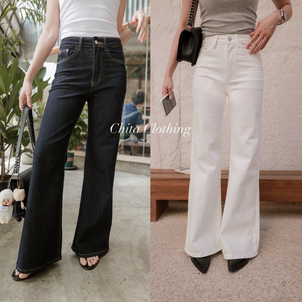 📍พร้อมส่ง📍FSY🇰🇷 Bootcut Jeans กางเกงยีนส์ขาม้าเล็ก เอวสูงทรงสวยถูกต้องมากๆค่ะ ผ้ายีนส์ยืดพรีเมี่ยมยืดหยุ่น